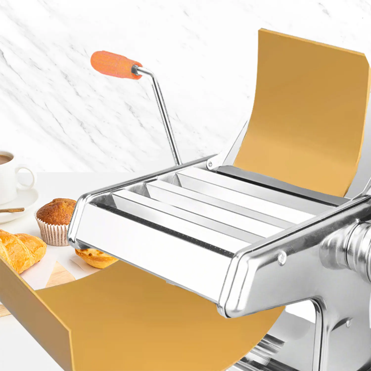 2/3 شفرات ماكينة ضغط المعكرونة اليدوية ماكينة صنع المعكرونة من الفولاذ المقاوم للصدأ ماكينة معكرونة صغيرة متعددة الوظائف تلبي احتياجات المعكرونة المختلفة