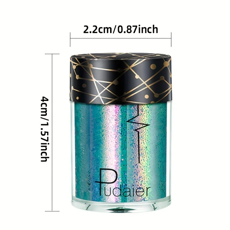 Pudaier Poudre de fard à paupières monochromatique à paillettes - 36 nuances vibrantes, finition scintillante facile à appliquer, taille portable, festival de musique