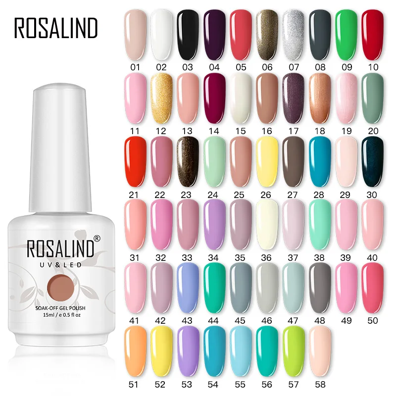 

ROSALIND 15ml Autumn Winter Color Series Gel Nail Polish Semi Permanent Gel Vernis Nail Art Hybrid Varnish UV Nail Esmalte