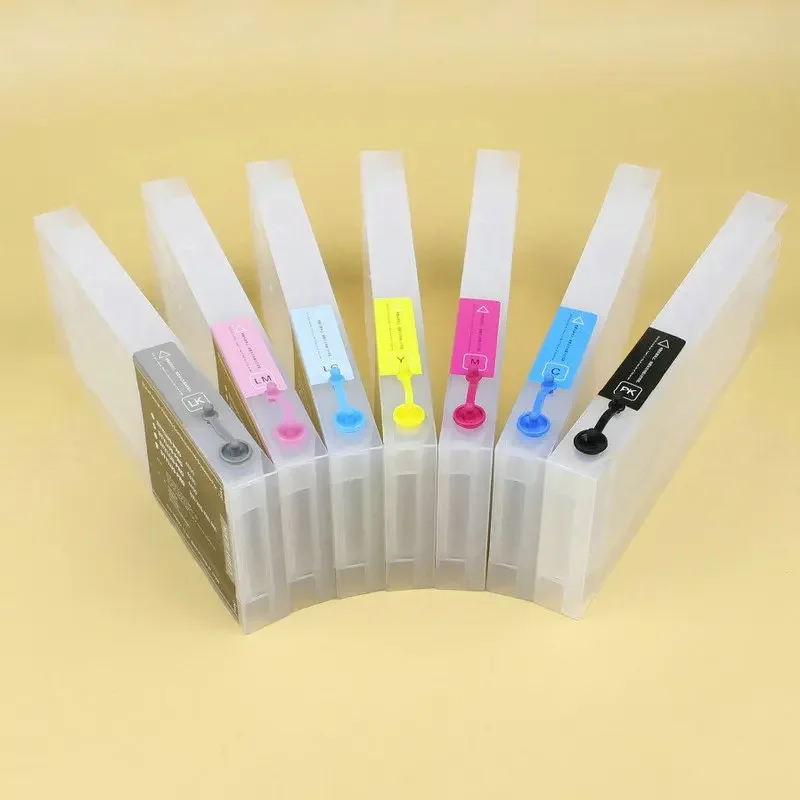 

For Epson Refill Ink Cartridge 300ml with Resettable Reset Chip 7600 9600 Printer Ink Cartridge With 7 Color BK C M Y LC LM LK