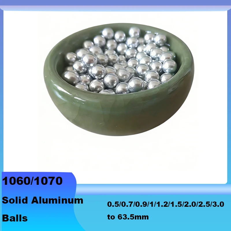1-200Pcs 1060/1070 Solid Aluminum Balls Precision Smooth Ball Pure Aluminum Beads 0.5/0.7/0.9/1/1.2/1.5/2.0/2.5/3.0 to 63.5mm