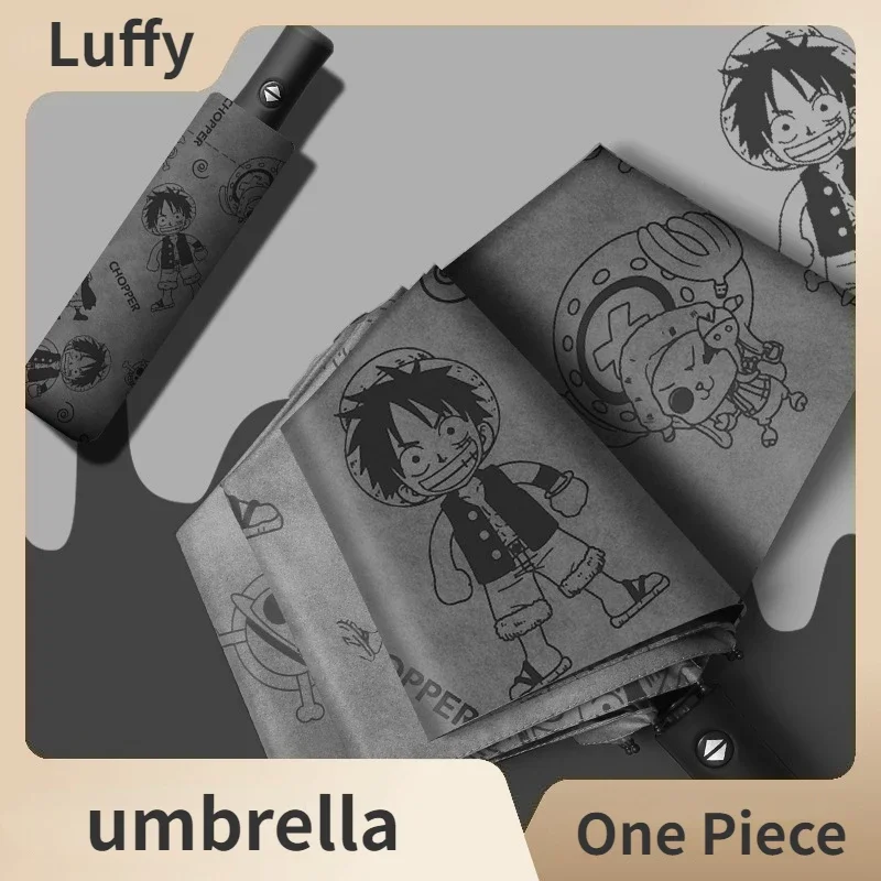 One Piece Umbrella 28cm for Rainy and Sunny Days Students Automatically Fold Umbrellas Cartoon Anime Umbrella UV-resistant