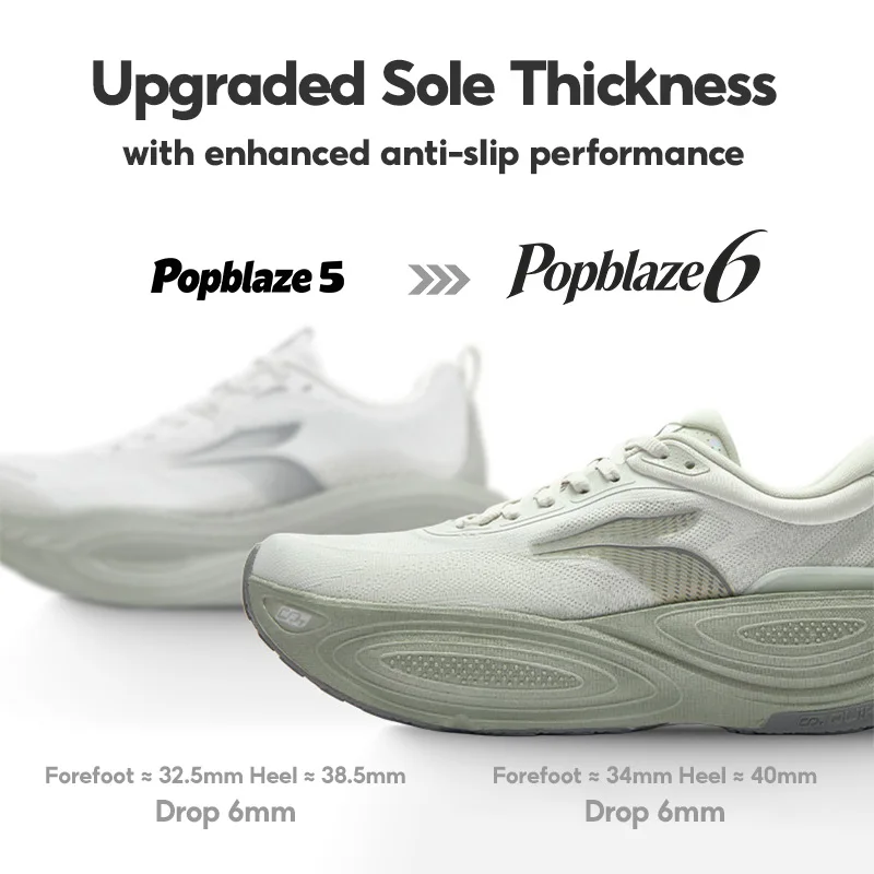 361 Degrees PopBlaze 6 Men Running Shoes Comfortable Shock Absorb Soft Soled Male Sneakers 672622201
