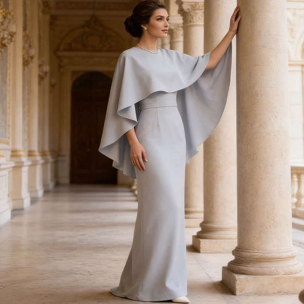 

Fashion Satin Cloak Cape Sleeve Abayas for Women Dubai Kaftan Muslim Dress Ramadan Eid Djellaba Caftan Marocain Femme Robe Gown