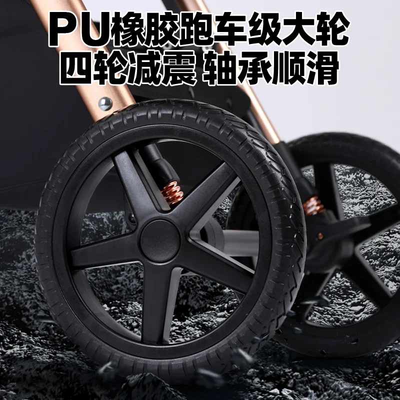 I passeggini possono sedersi e sdraiarsi e piegano i passeggini leggeri e ad alta vista