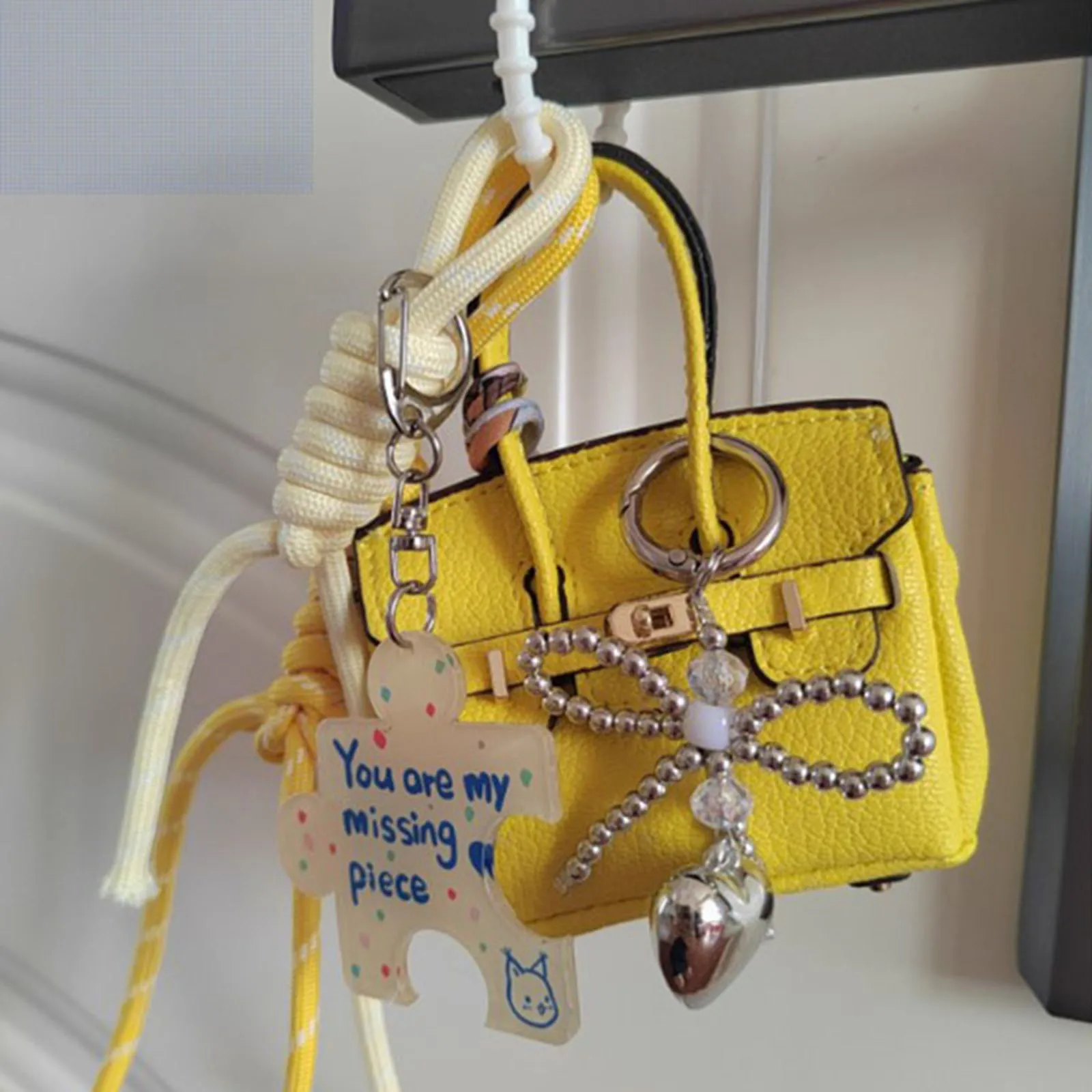 Colgante de cuerda trenzada para bolso, accesorio versátil y complicado para colgar llaves, decoración