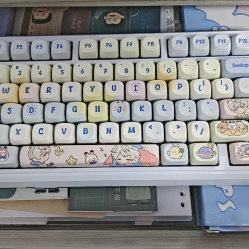 Love and Deepspace Keycaps Custom Cherry Profile Key Cap Cartoon Anime Cute Point KeyCap for Gamers DIY Mechanical Keyboard