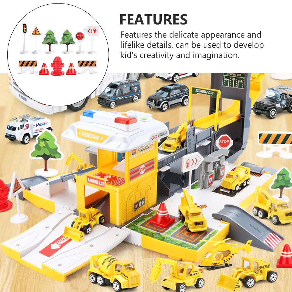 33Pcs Roadblock Scene Layout Accessories for City Diorama Construction Realistic Traffic Barrier Models for Kids Educational view 4