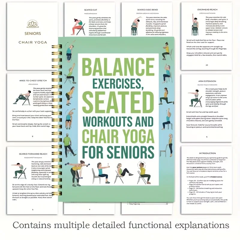 Yoga Fitness Journal - Chair Yoga Exercise Notebook For Seniors