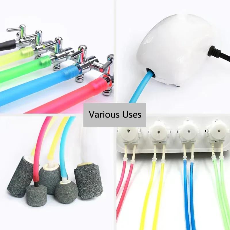 1m/3m/5m/10m/20m Aquarium Oxygen Pump Hose Air Bubble Stone Aquarium Fish Tank Pond Pump Tube 4*6mm Food Grade Material Tubes