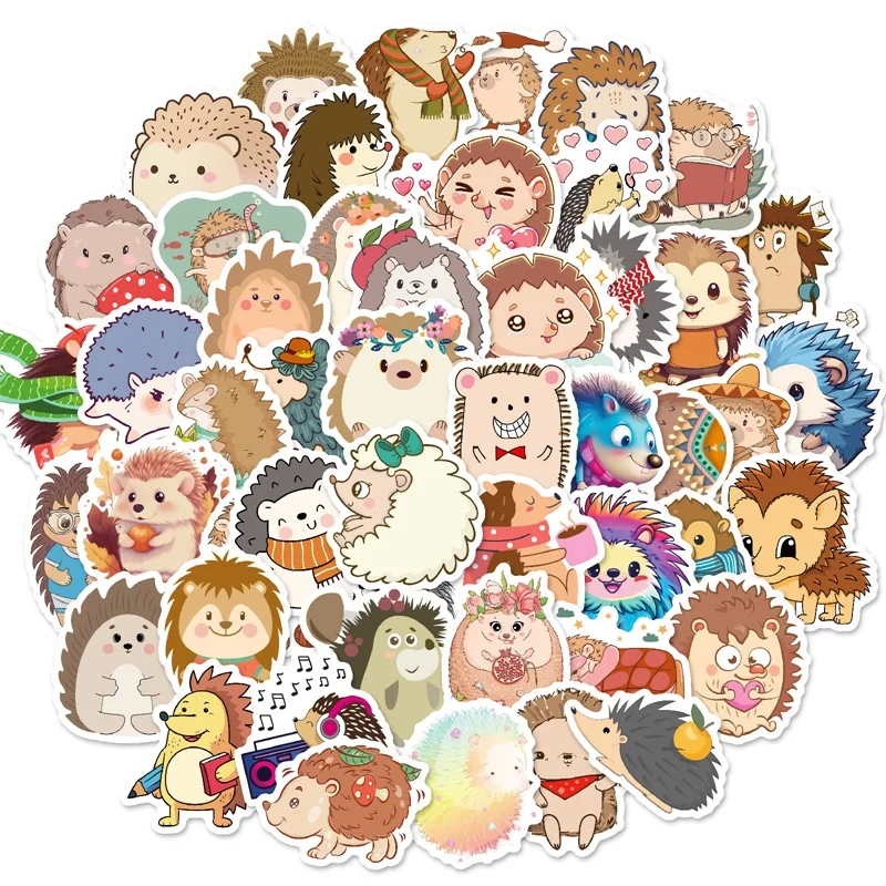 10/30/50 قطعة الكرتون القنفذ البلاستيكية لزجة ملصق الجمالية DIY بها بنفسك الديكور سكرابوكينغ لوازم المحاسبة اليدوية للأطفال #6