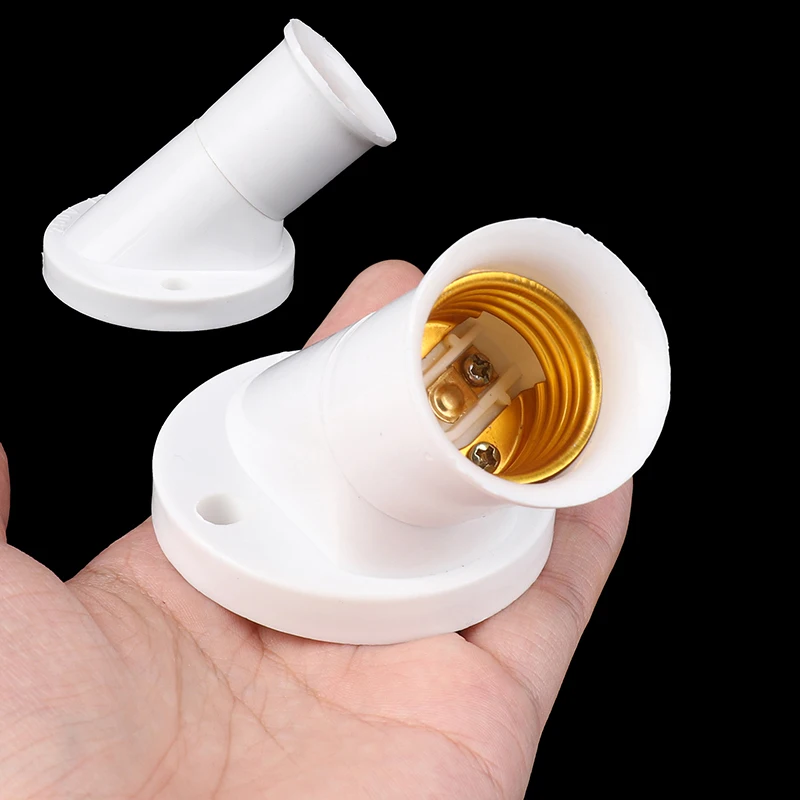 

E27 Lamp Base Socket 45 Degree Angle Oblique Screw Plastic Light Bulb Base Wall Lamp Holders Adapter Converter AC 250V