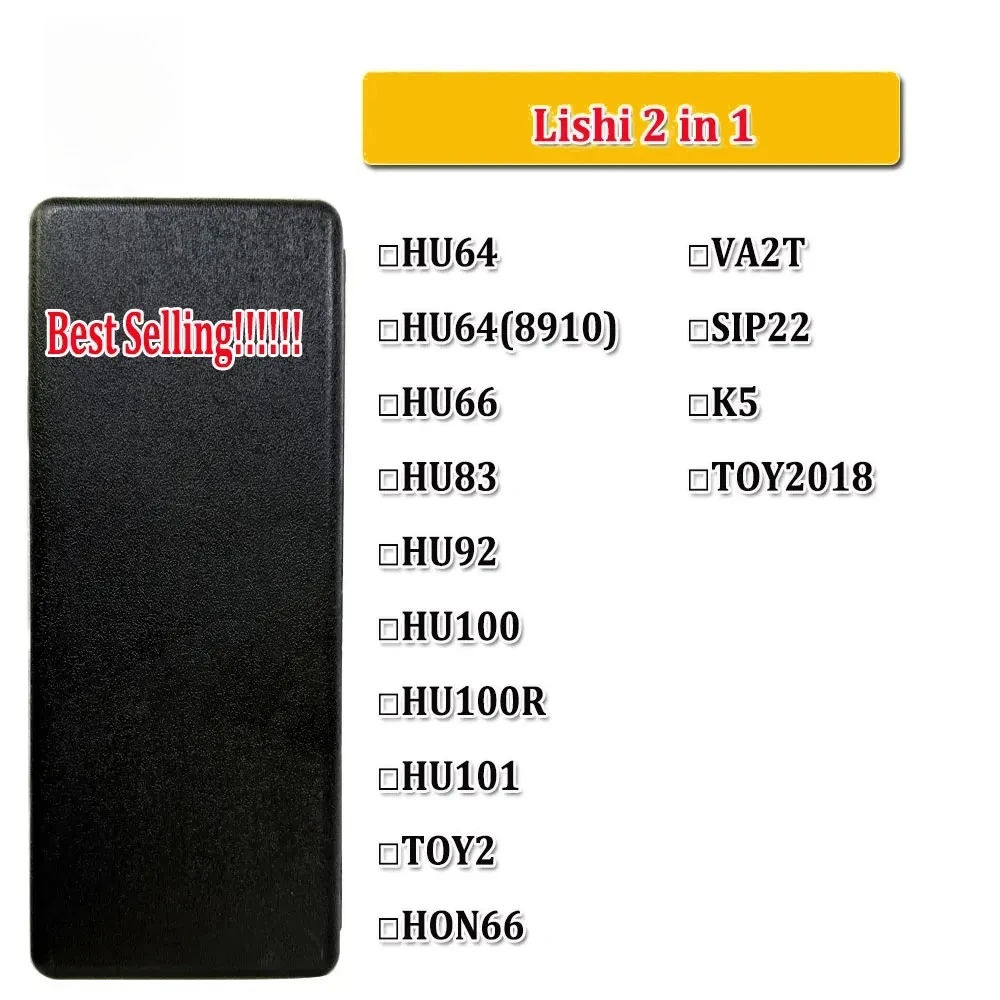 Hot!! Lishi 2 in 1 Tool K5 HU64 HU64(8910) HU66 HU83 HU92 HU100 HU100R HU101 HON66 SIP22 VA2T TOY2018 TOY2 for Car Key