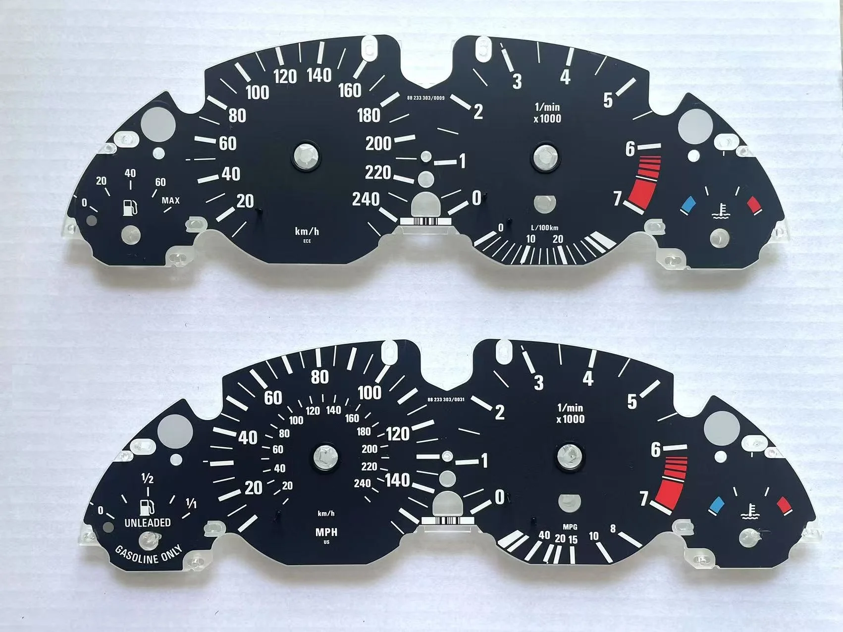 

140MPH 240Km/H Speedometer Dial Gauge Face Overlay for BMW E38 E39 E53 X5 Instrument Cluster