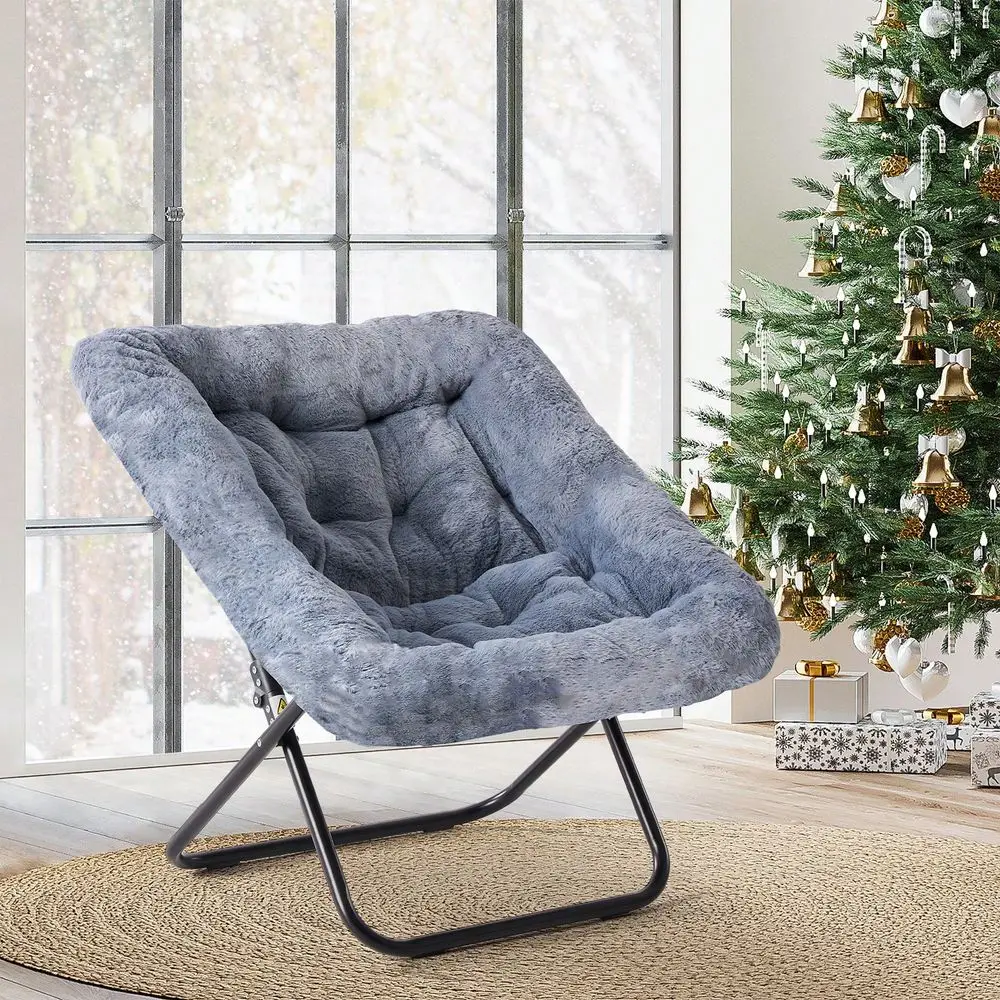 

Chair For Adults, Foldable Living Room Chair, Soft Faux Fur Lounge For Bedroom Dorm Rooms, Comfortable Reading Chair For Teens,