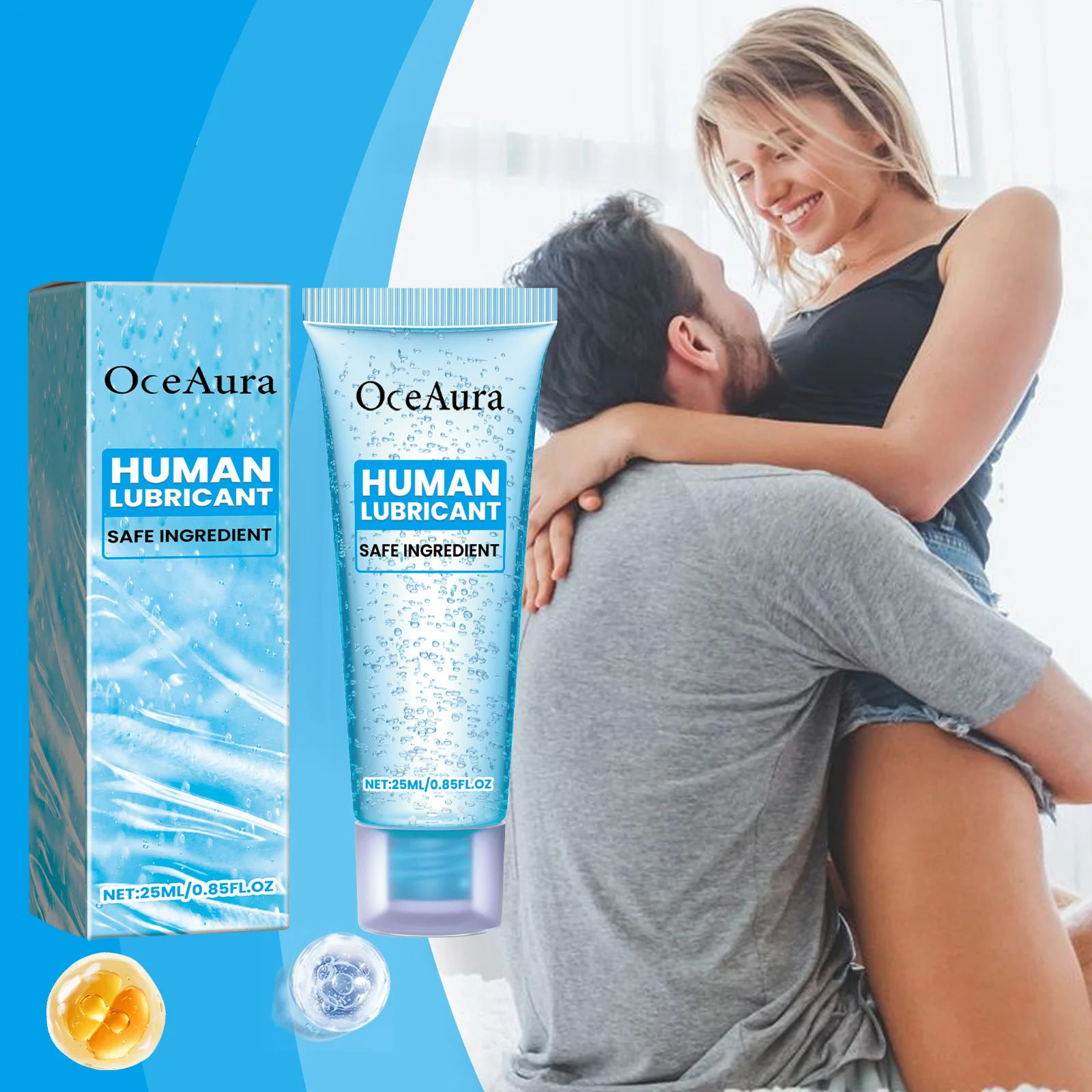 جل تشحيم الجنس المعتمد على الماء، زيوت التشحيم طويلة الأمد للنساء والرجال، جل العناية الحميمة المهدئ لتقليل الاحتكاك