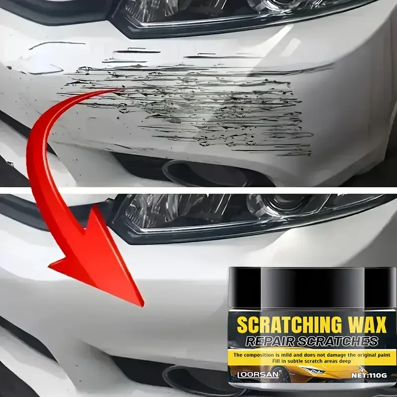 طقم إصلاح خدوش طلاء السيارات - كريم شمع عالمي 110 جرام لإزالة الخدوش بسرعة، واستعادة سطح الطلاء وعالي اللمعان