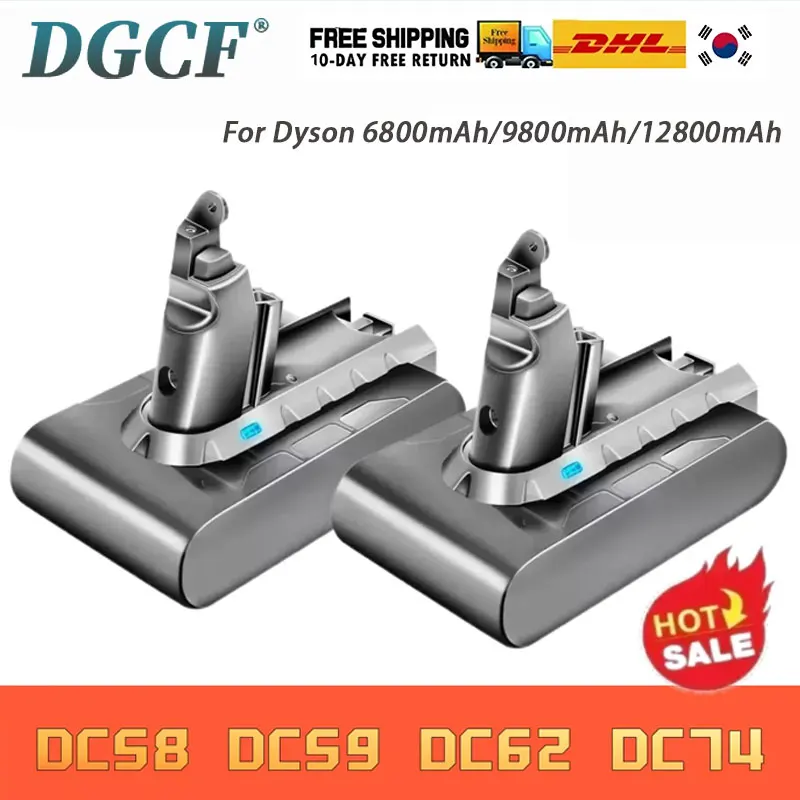 

Новая литий-ионная батарея 9000 мАч 21.6В для пылесосов Dyson V6 DC58 DC59 DC61 DC62, моделей SV09, SV07, SV03, SV04, SV06, SV05 (2026 год)