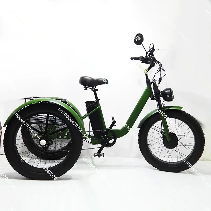 New Electric Tricyle Adult Ebike Cargo 24Inch Fat Tire 750W48V15AH Removable Battery Electric Bike 3Wheel Leisure Max Load 200KG