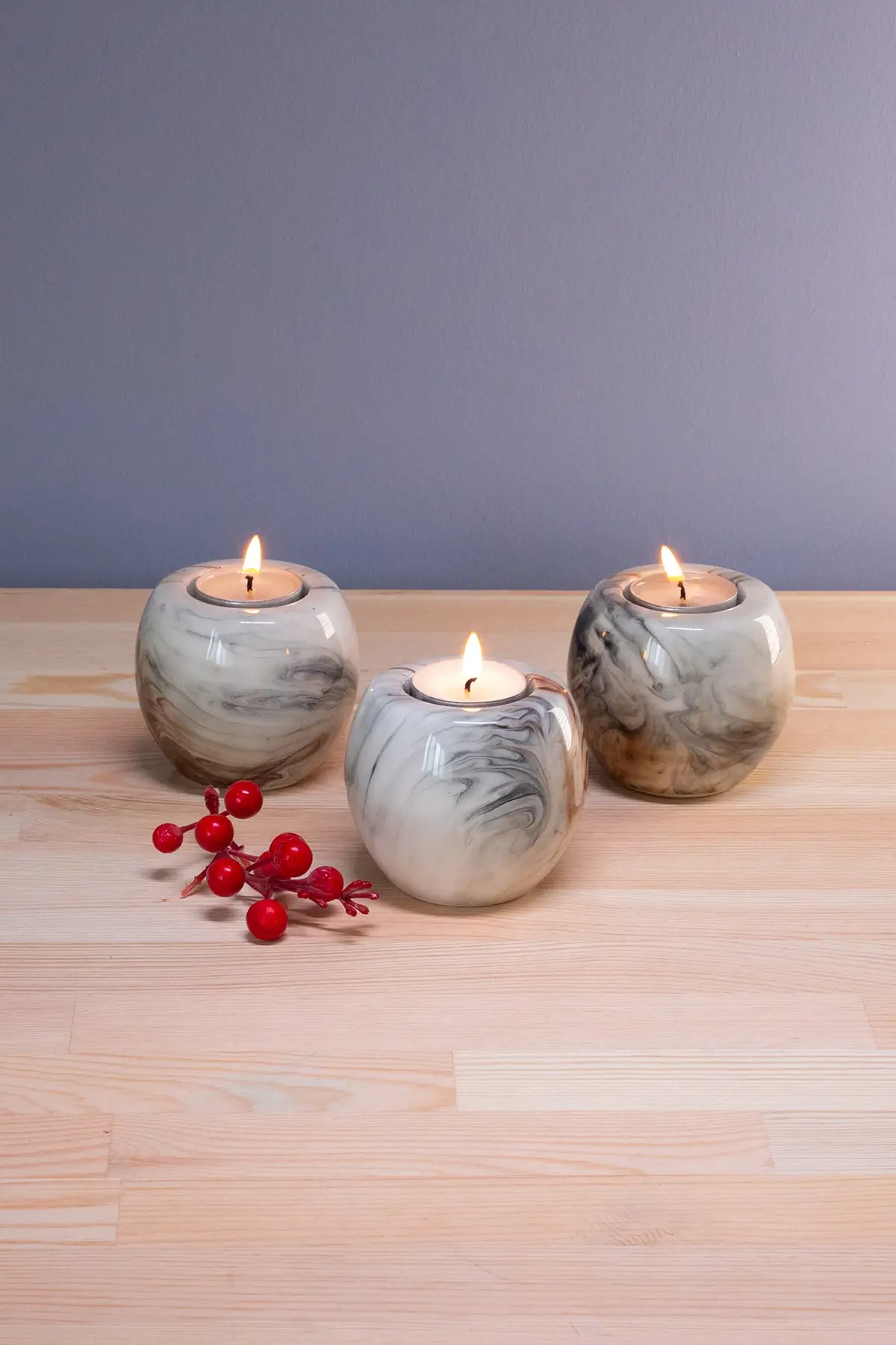 Candle Holder Ceramic 3 Piece Set Brown Black Marble Gift Products Home Office Design Yoga Relaxation Romantic Dear