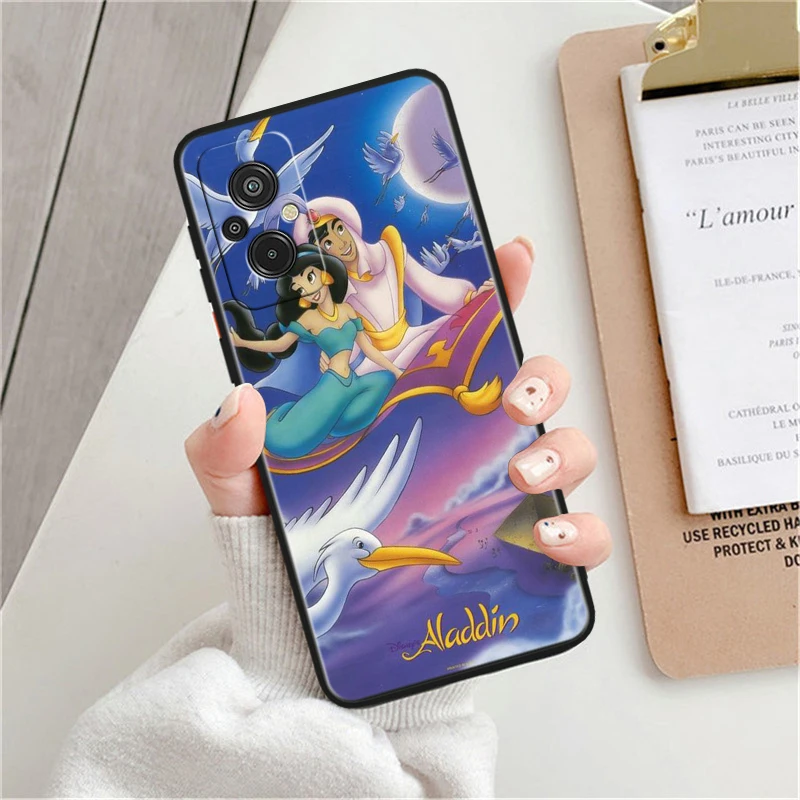 Disney Aladdin Lamp For Xiaomi Redmi 12C 11A 11 10C 10X 9T 9C 9AT 9A 8A 7A S2 6A A1 Plus Black Soft TPU Phone Case