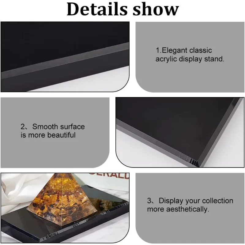 1 шт. акриловая скошенная подставка для дисплея 6 "x 3" x 0,5 "(LxWxH) черный акриловый блок для дисплея прямоугольная подставка для ювелирных изделий акриловая