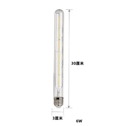 T300 E14/E27 LED 30cm de largo bombilla Edison blanco cálido 2700K 220V 110V AC85-265V