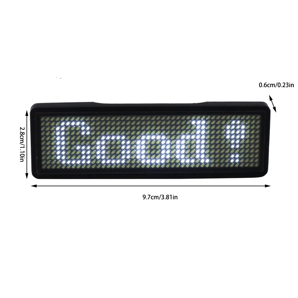 2023 New Bluetooth LED Name Badge DIY Programmable Scrolling Message Board Mini LED Display HD Text Digits Pattern Display