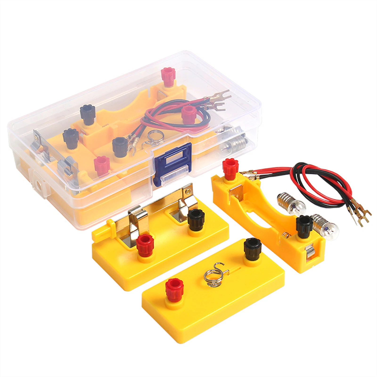 Kit d\'apprentissage de circuit électrique de base bricolage pour enfants, jouets de physique, expérience STEM, fuchsia, jouet AV pratique