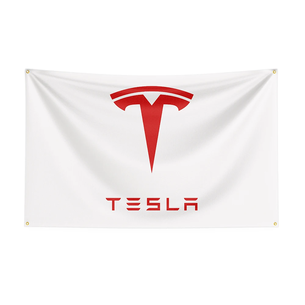 90x150cm Teslas Flag Polyester Printed Racing Car Banner For Decor