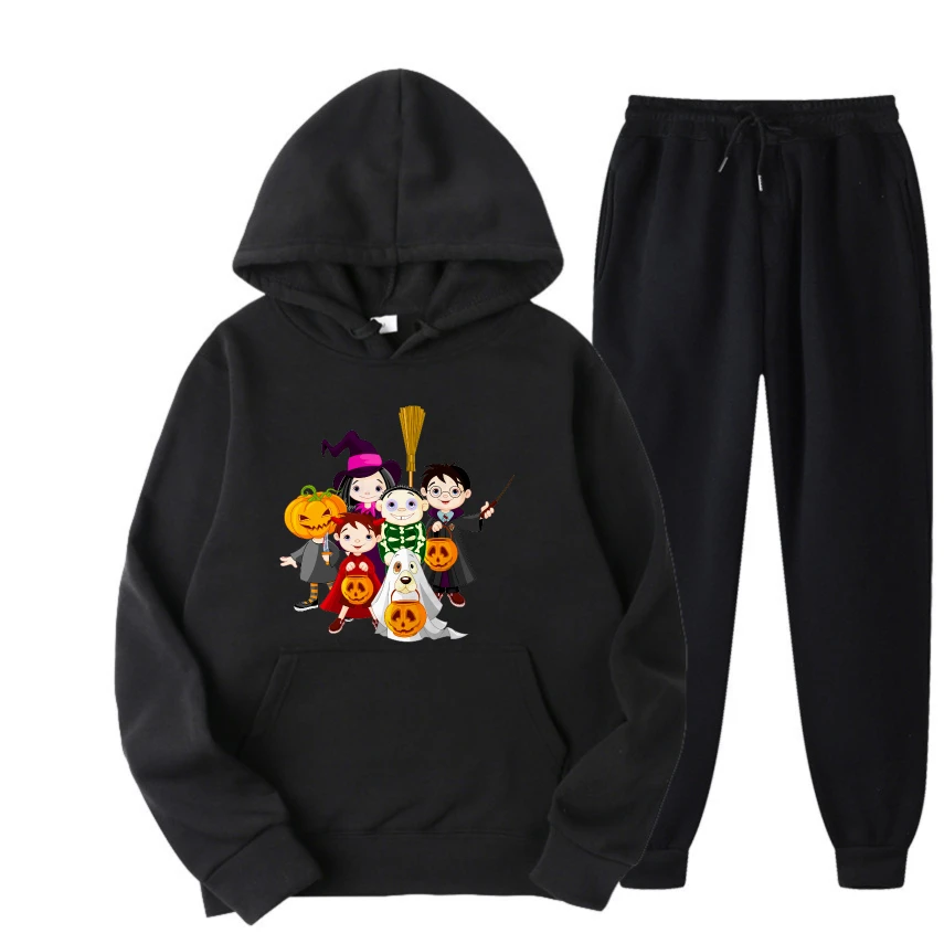 

2025 Lively Halloween graffiti prints suits Mens Casual Hoodie Sweatshirts For Spring And Autumn Lightweight Breathable Outfit