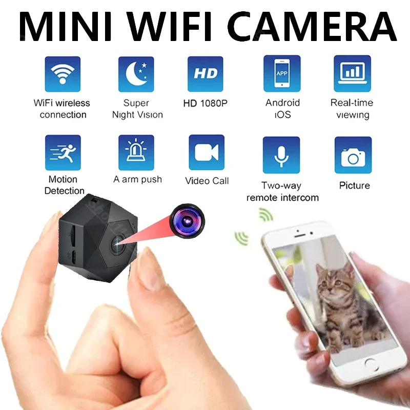 

Mini Wifi Camera HD Wireless Monitoring Security Protection Surveillance Home Remote Indoor Security Cam for Camcorders Video