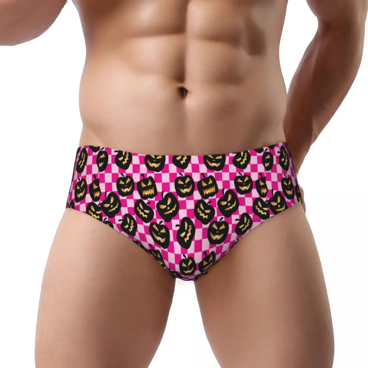 Custom Barbie Core Halloween Pumpkins Brief Panties for Women Comfort Stretch Underwear