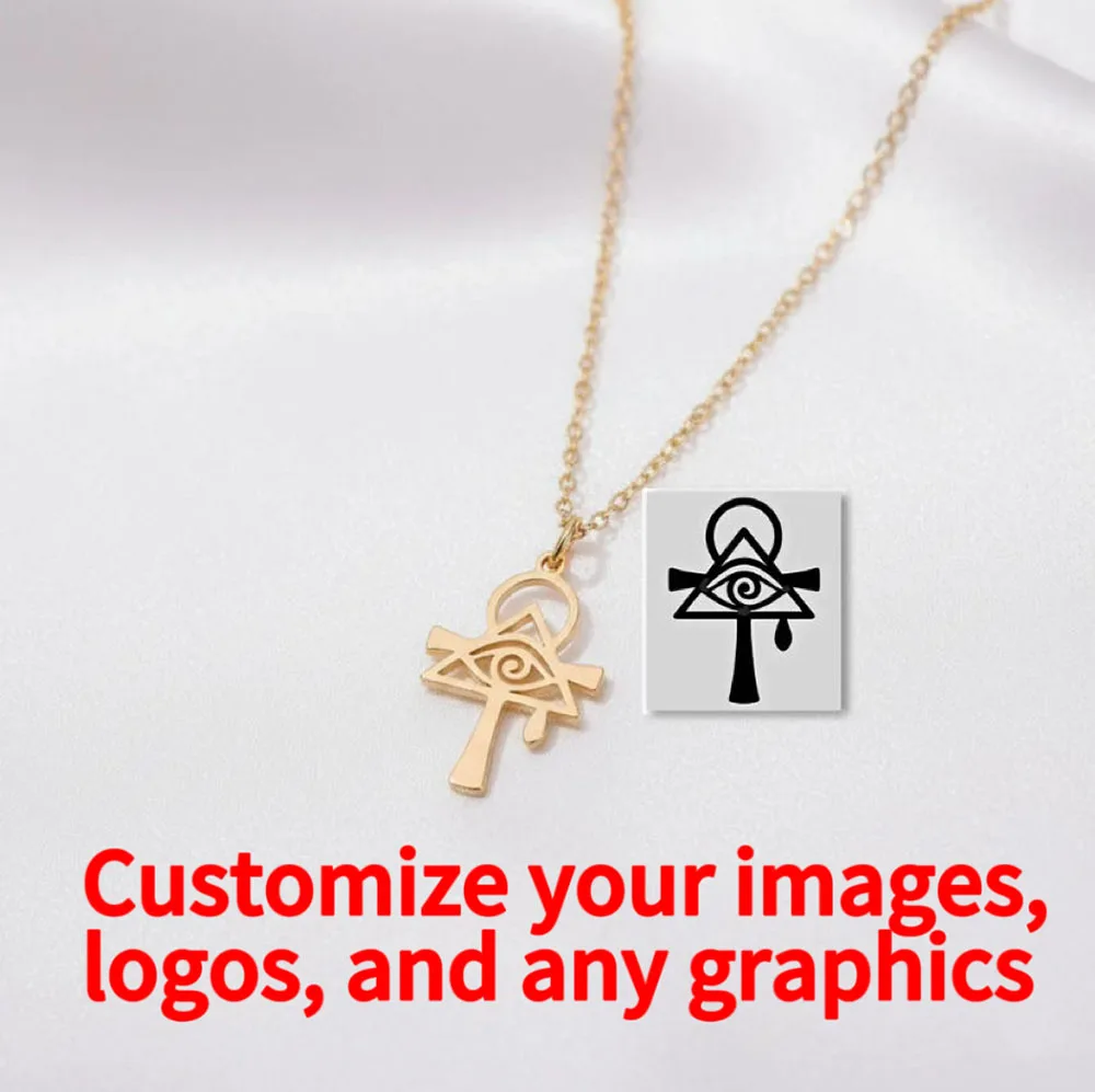 Custom pattern pendant necklace, custom logo necklace, children's drawing art jewelry, children's gift, commemorative gift