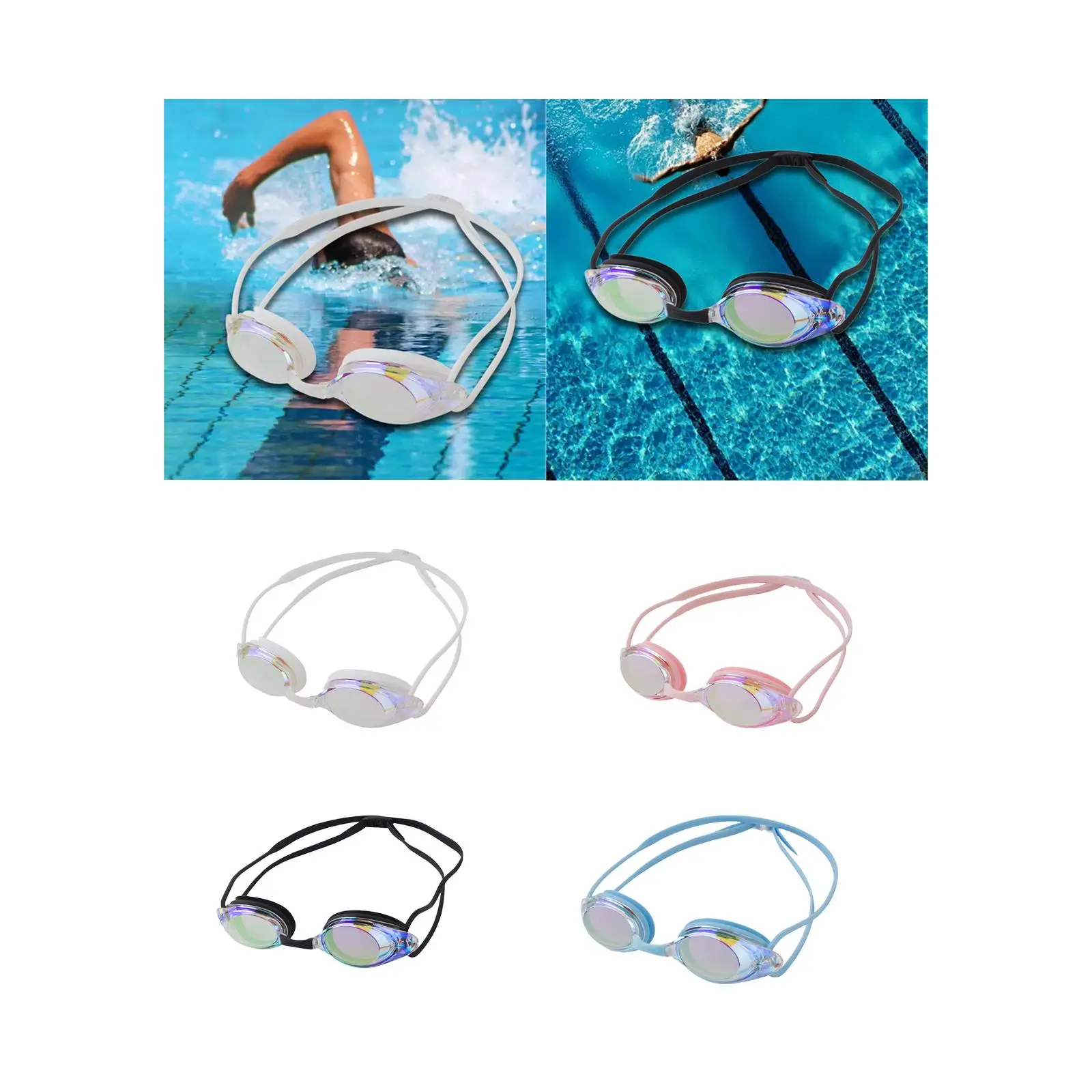 Lunettes de natation réglables portables, lunettes de protection des yeux, lunettes à large vue pour l'extérieur, la piscine intérieure, la plongée en apnée, les sports nautiques