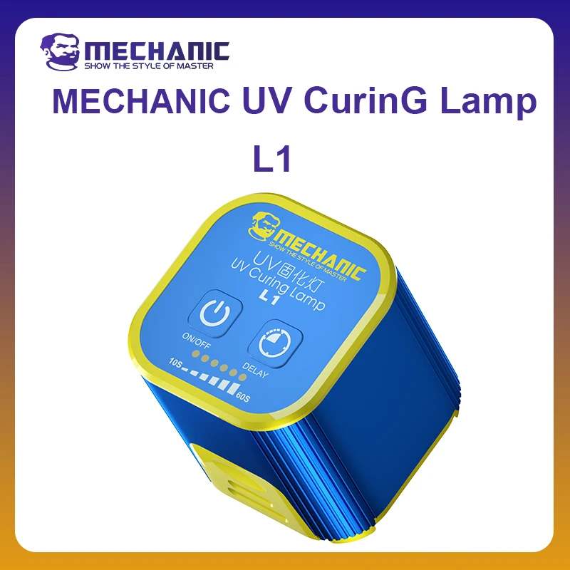 MECHANIC OFFICIAL UV CurinG Lamp L1 UV Glue Curing Lamp Intelligent Double Beads 7W High Power Fast Curing Light IPhone Repair