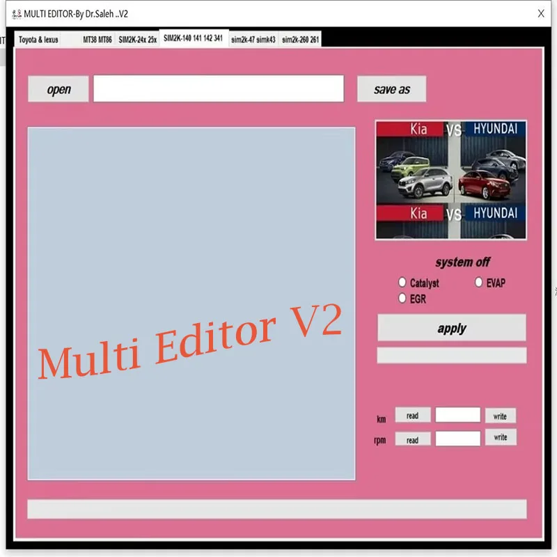 MULTI EDITOR V2 free Keygen REMOVER 2024 auto car repair software for KIA HYUNDAI EDITOR TOYOTA EDIT Multi Editor Tool alldata