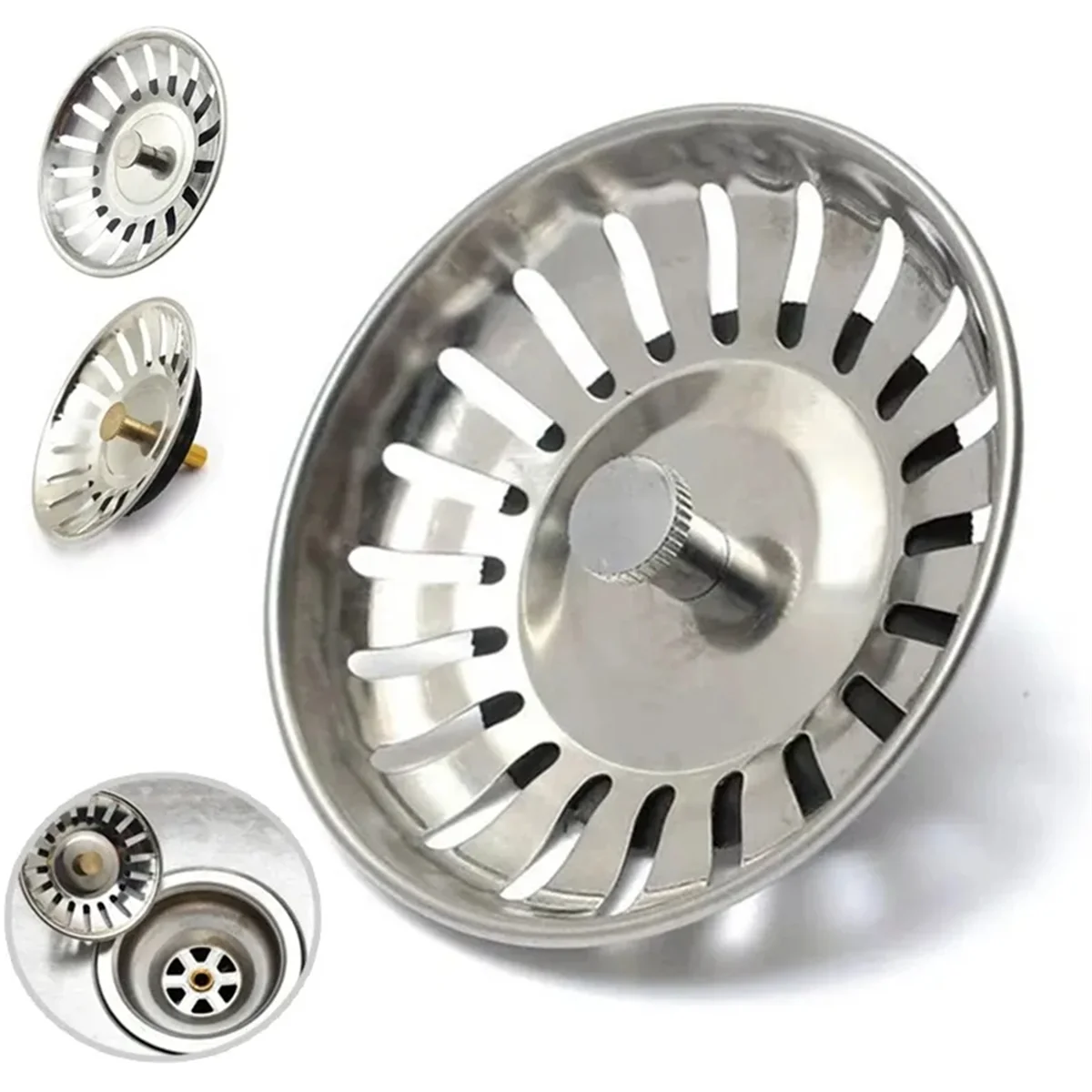 ABJZ сито для кухонной раковины, сливная пробка для раковины, сливная пробка для раковины из нержавеющей стали, фильтр против засорения, сливной фильтр для пола