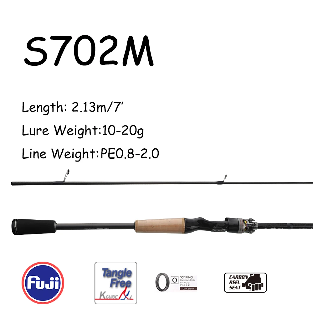 NONE Rancy Angelrute High Carbon Fuji "o" Alnocit Führung Carbon Rassel Rollen Sitz Bass Licht mittel leichte Angelruten 8
