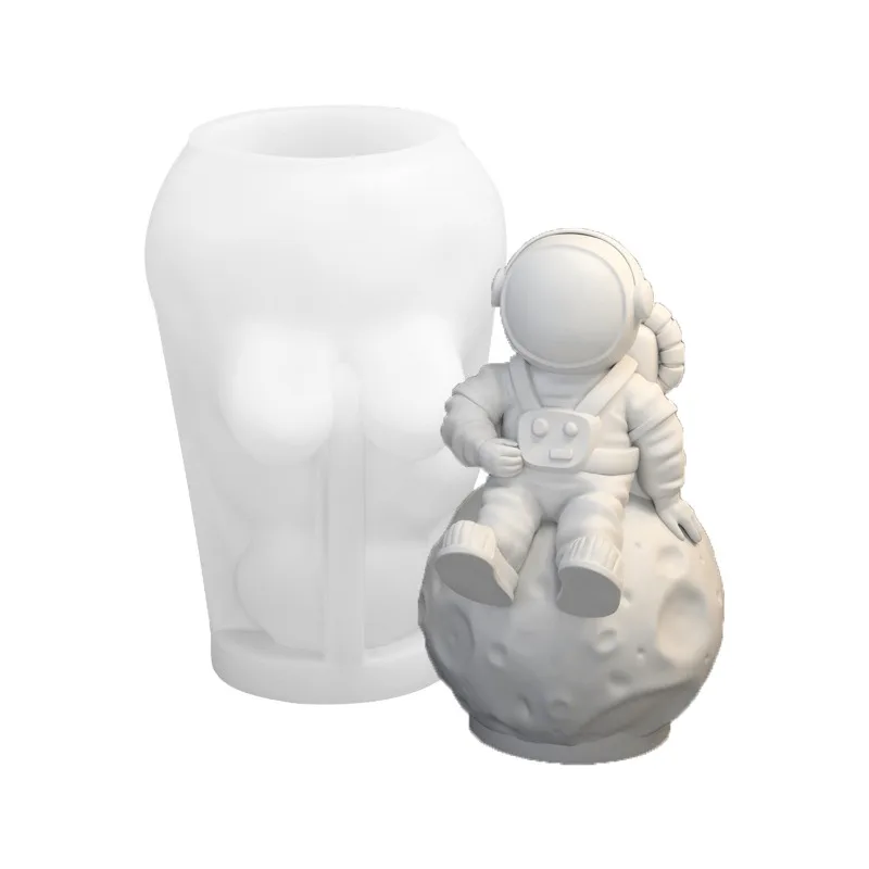 3D Space Astronaut Silicone Candle Molds Handmade Aerospace Themed Plaster Crafts Resin Cement Mold Home Art Casting Tools