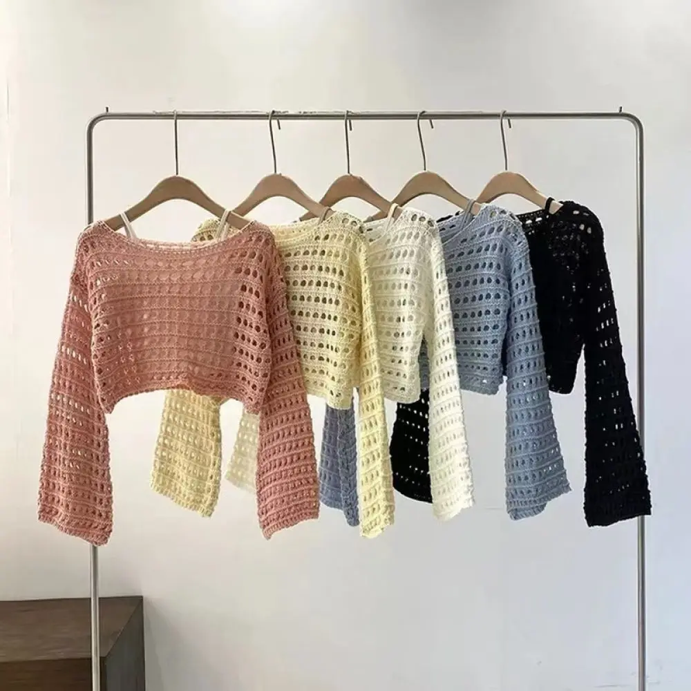 french-style-hollow-out-knitted-sweater-women-summer-long-sleeve-cropped-pullover-female-thin-breathable-sunscreen-shirt-tops