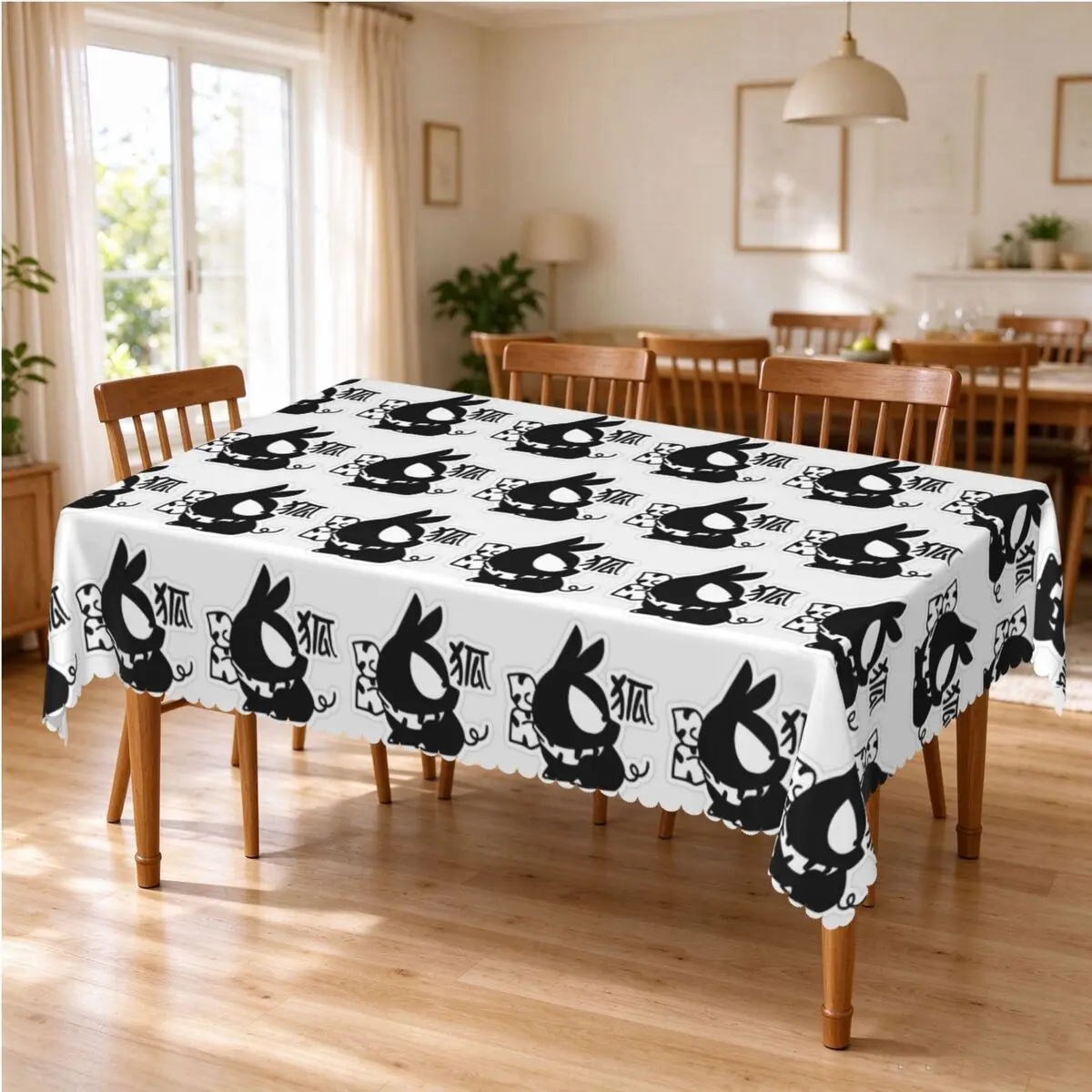 Kanji Ranma Anime Manga Tablecloth Restaurant Kitchen Rectangular Tablecloth Festival Decorations Outdoor Dining Table Cover