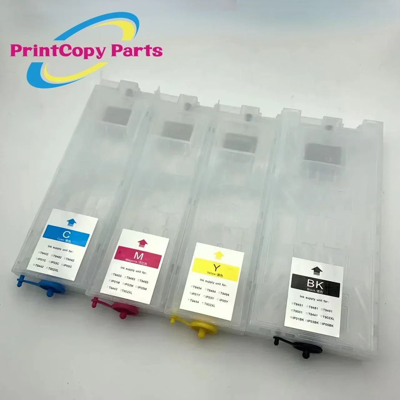 1Set T9451-T9454 Refillable Ink Cartridge for Epson WorkForce Pro WF-C5290 WF-5210 WF-5710 WF-C5790 BK 600ml CMY 320ml