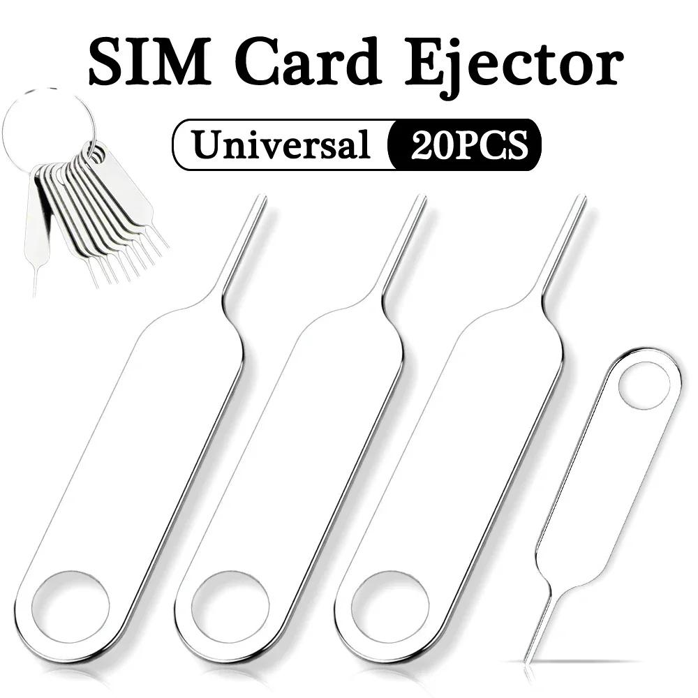 20Pcs Universal Anti-Lost Card Remover SIM Card Tray Eject Pin for Apple IPhone Samsung Xiaomi Ultrathin Opening Removal Tool