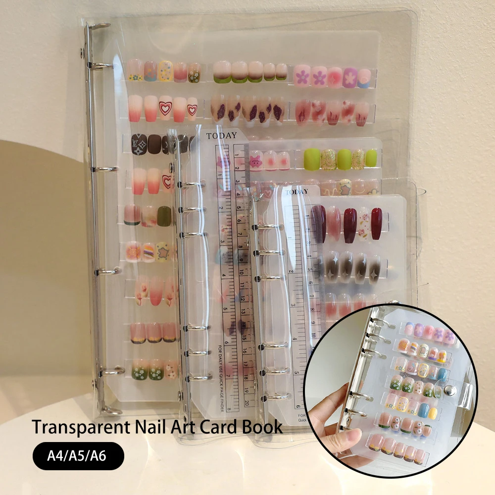 Nail Art Stück Aufbewahrungsbuch, großes Fassungsvermögen, Ausstellung, Fotoalbum, Kartenklammer, Anzeigetafel, DIY, einfaches Album-Aufbewahrungsbuch