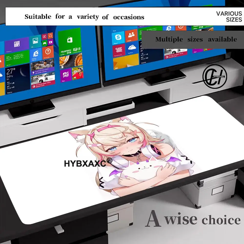

Oversized Hololive popular virtual artist FUWAMOCO mousepad anime girl game keyboard pad cute lock edge deskmat rubber mouse pad