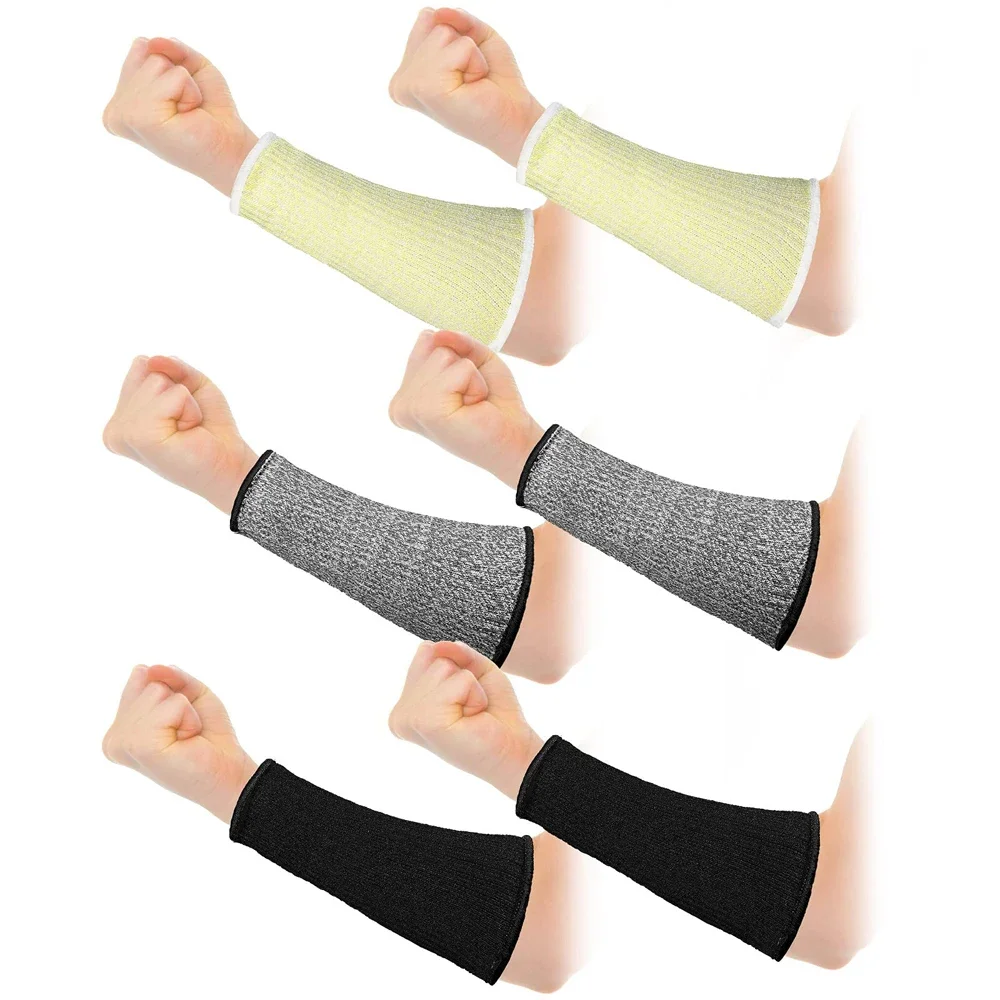 1 Pair Level 5 Cut Resistant Forearm Sleeves, HPPE Anti-Cut Arm Protection Sleeve for Work Kitchen Garden Safety Gear