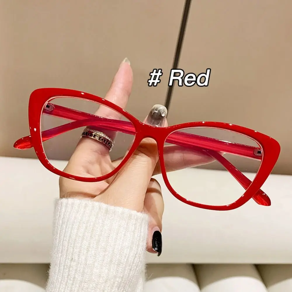 

Fashion Red Cat Eye Glasses Retro Gradient Color Anti Blue Light Glasses Ladies Eyewear Optical Eyeglasses Computer Eye Glasses