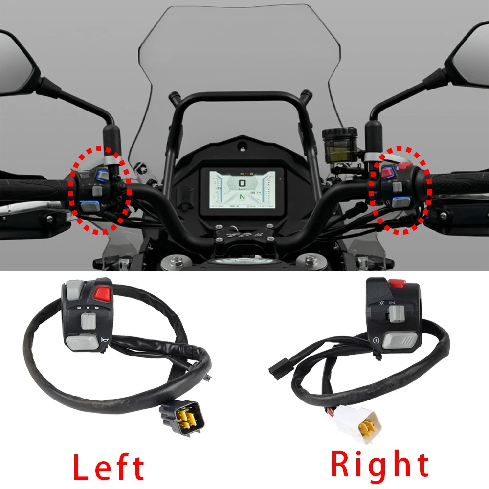 

For Benelli TRK502X TRK 502X TRK502 TRK 502 2020-2025 Switches Horn Button Turn Signal Start Handlebar Controller Switch Parts