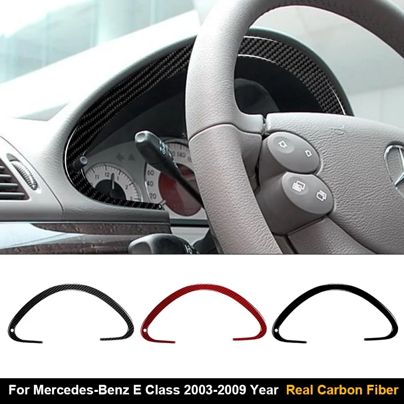 

Real Carbon Fiber Car Speedometer Panel Frame Decoration Stickers For Mercedes Benz E Class W211 2003-2009 Car Accessories